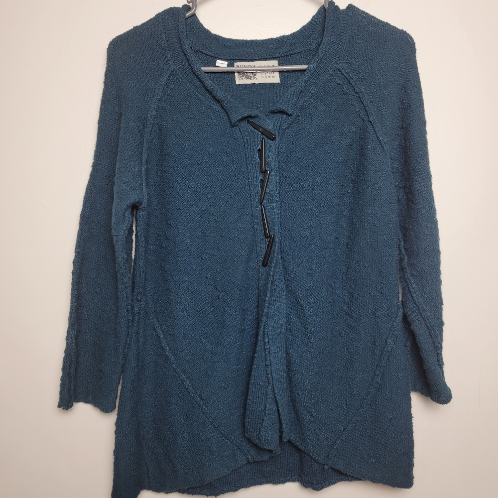 Habitat Sweater Teal Small Raw Hem Design